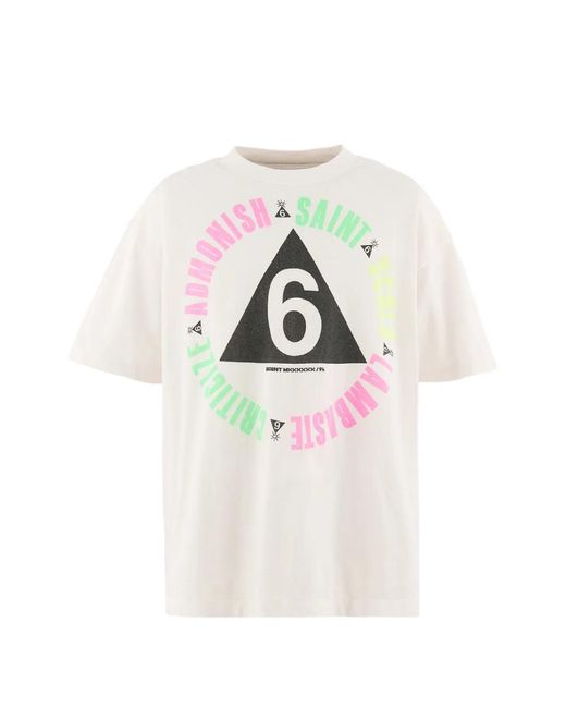 SAINT Mxxxxxx White Graphic-Print T-Shirt for men