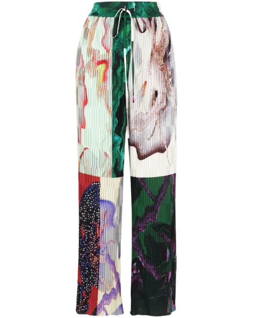 Henrik Vibskov White Grow Plissé-Effect Straight Trousers