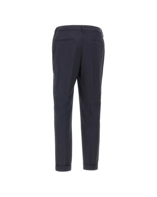 Devore Blue Front-Pleats Trousers for men