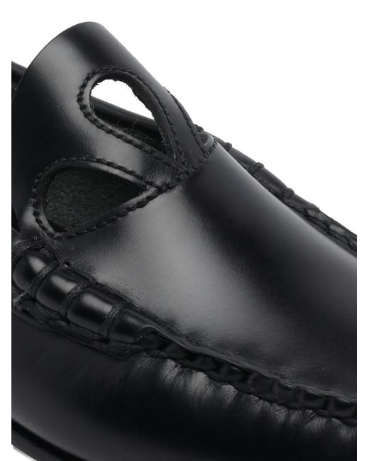 Hereu Black Anancla Round-Toe Loafers