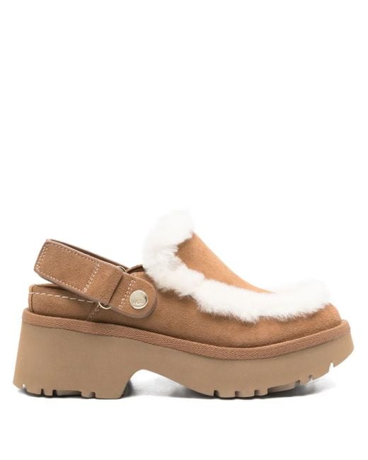 Ugg Brown 60mm Esmee Fur-trim Pumps