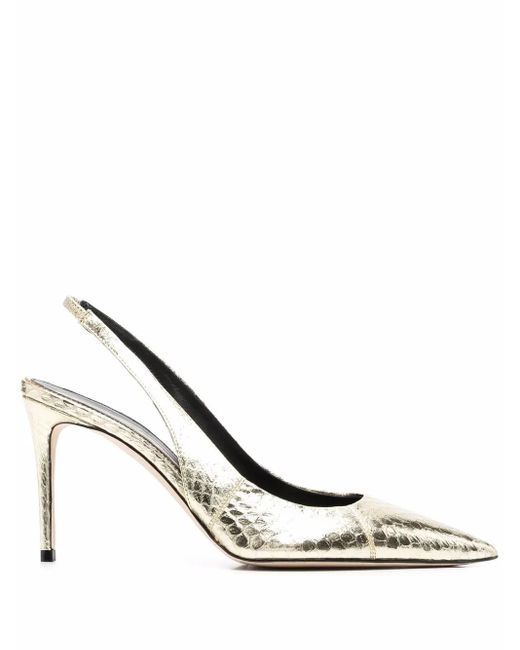 Scarosso White X Brian Atwood Sutton Slingback Pumps