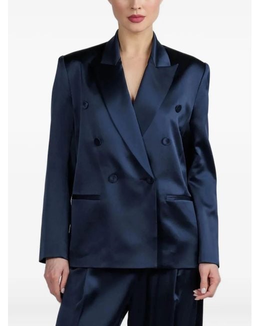 The Sei Blue Double-Breasted Blazer