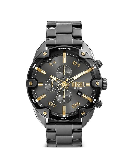 DIESEL Gray Spiked 48Mm Watch for men