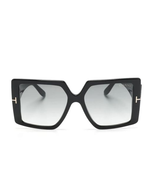 Tom Ford Black Quinn Square-Frame Sunglasses