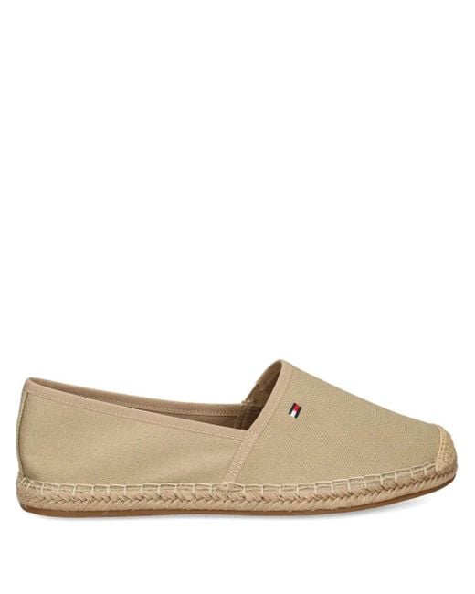 Tommy Hilfiger Brown Flag-Embroidered Canvas Espadrilles