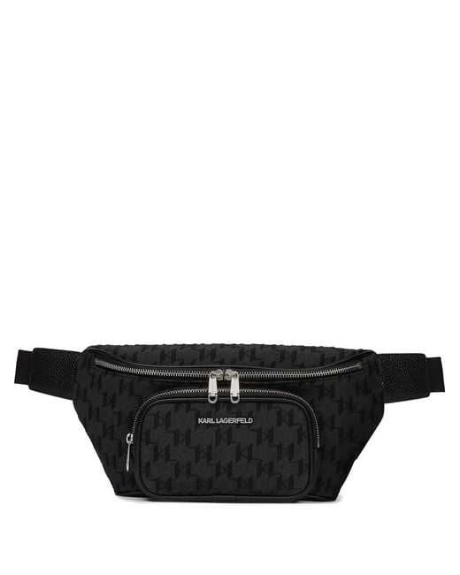 Karl Lagerfeld Black K/Monogram Belt Bag for men
