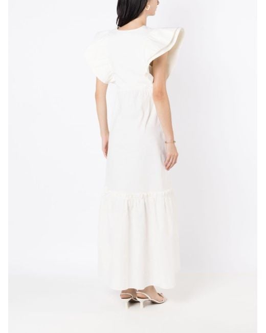 Adriana Degreas White Babados Strandkleid mit Rüschen