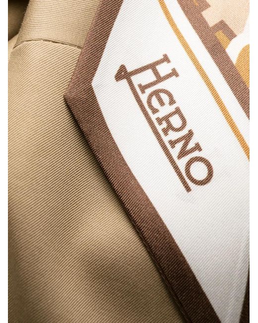 Herno Natural Scarf-Embellished Parka Coat