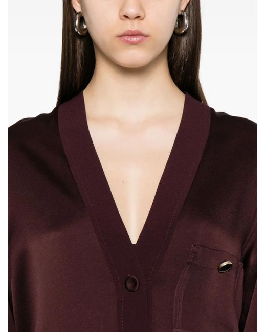Forte_forte Purple Button-Fastening Pocket Jacket
