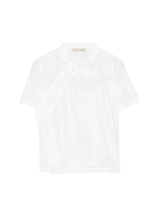 Paloma Wool White Gaspar Ruffled-Detail Blouse