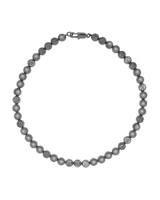 M I S B H V Metallic Embossed Ball Logo Chain Necklace
