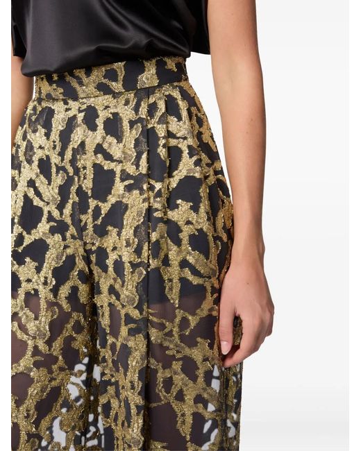 Nina Ricci Black Printed Plazzo Pants