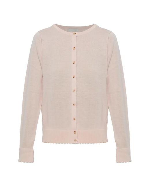 Posse White Maisie Scalloped-Edge Cardigan
