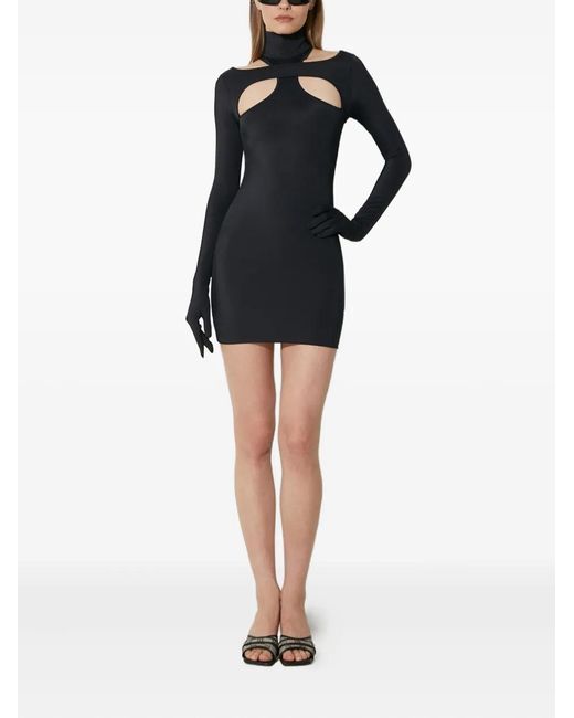 Vetements Black High-Neck Cut-Out Mini Dress