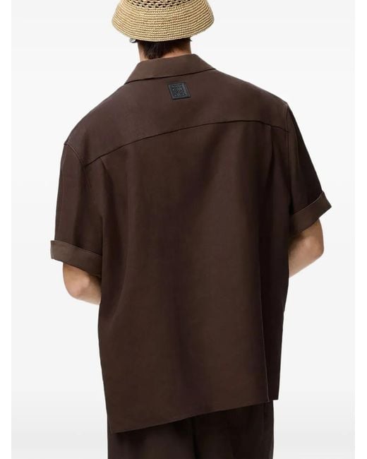 Loewe Red Logo-Patch Short-Sleeve Shirt for men