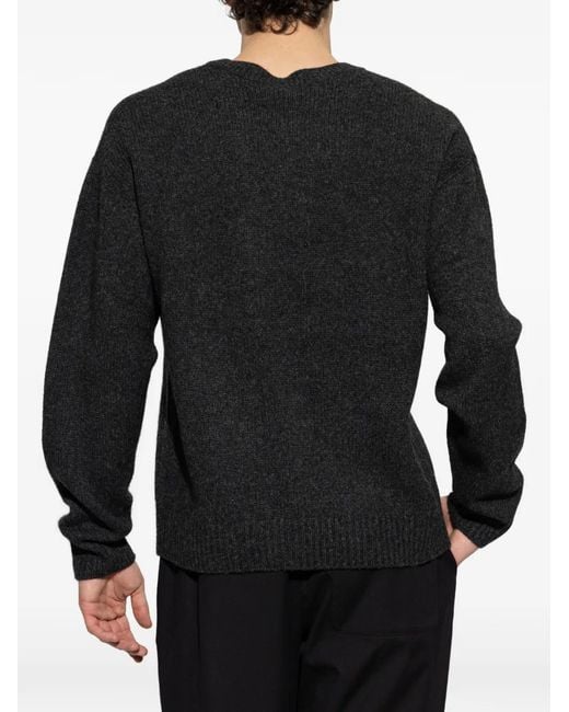 A.P.C. Black Crewneck Knitted Sweater for men