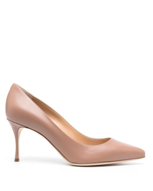 Sergio Rossi Pink Godiva 75Mm Pointed Toe Pumps