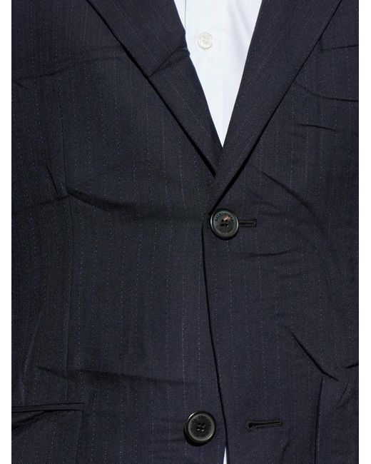 Balenciaga Blue Pinstripe Side-Pockes Blazer for men