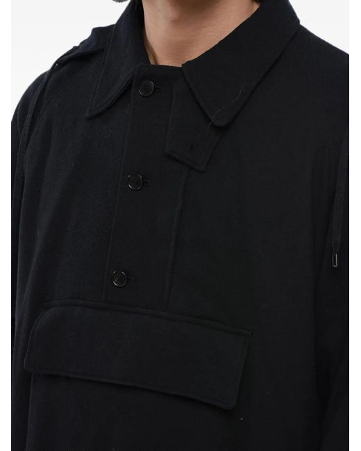 Auralee Black Belted Hooded Jacket for men
