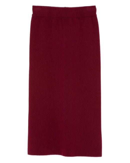 Daniele Fiesoli Midi-Kokerrok Van Merino-Kasjmierblend in het Red