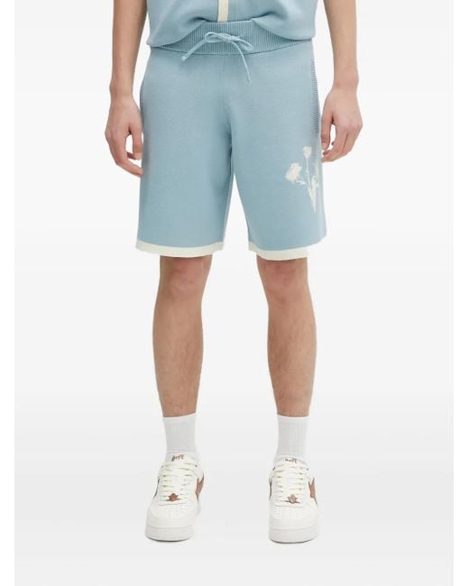 Bermudas con flores bordadas Filling Pieces de hombre de color Blue