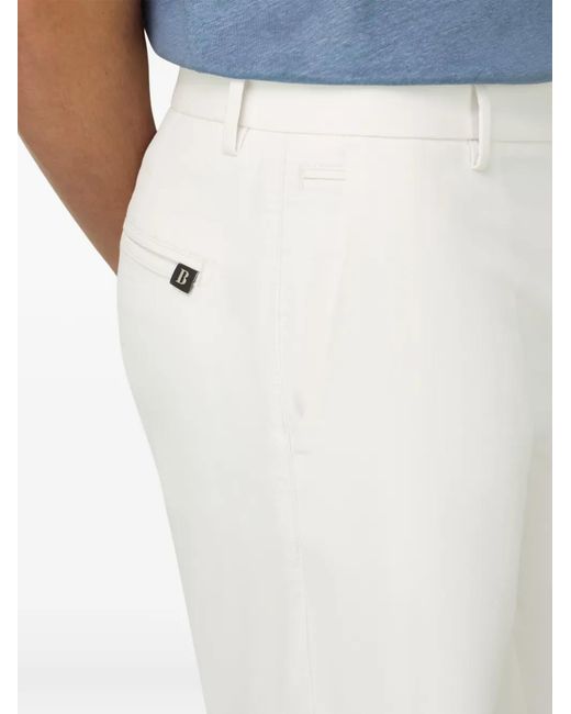 Boggi White Pantalon En Coton Stretch for men