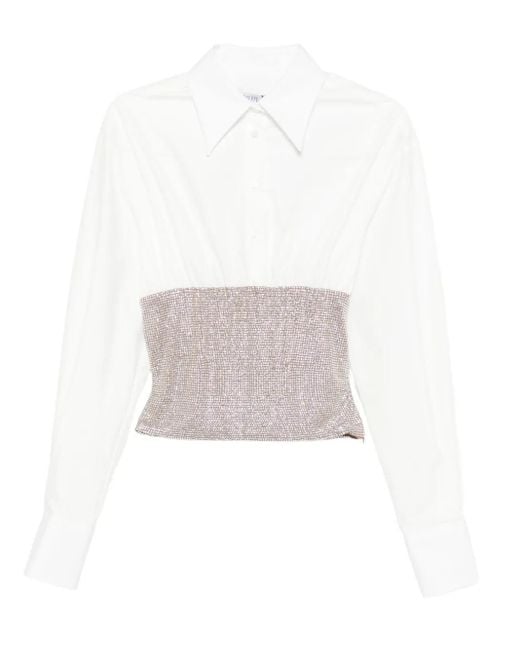 Camicia Con Cristalli di GIUSEPPE DI MORABITO in White
