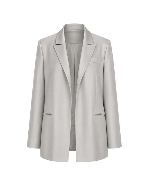 Dusan Gray Loose-Fit Notched-Lapel Blazer