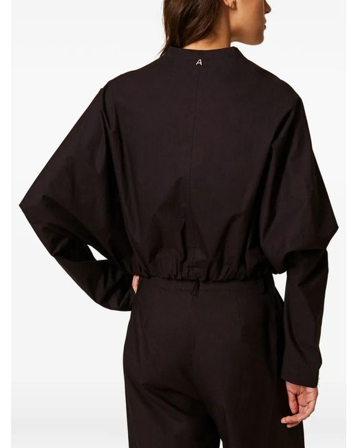 Twinset Black Recycled Poplin Bomber Jacket