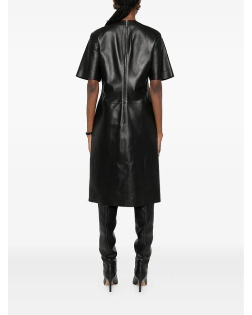 Vestido midi de piel Totême  de color Black