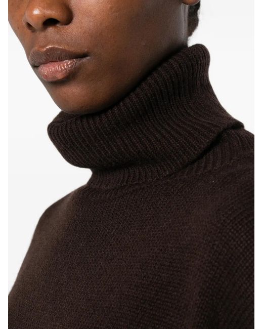Allude Black Drop-Shoulder Sweater