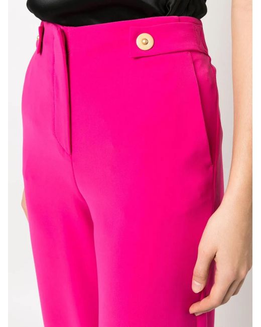 Giorgio Armani Pink High-Waist Wide-Leg Trousers
