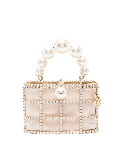 Rosantica White Holli Faux Pearl-Embellished Mini Bag