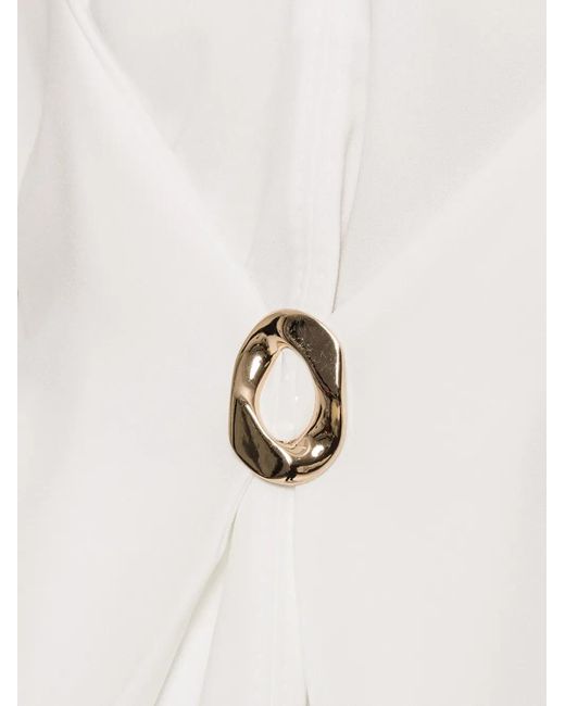 Nissa White V-Neck Blouse