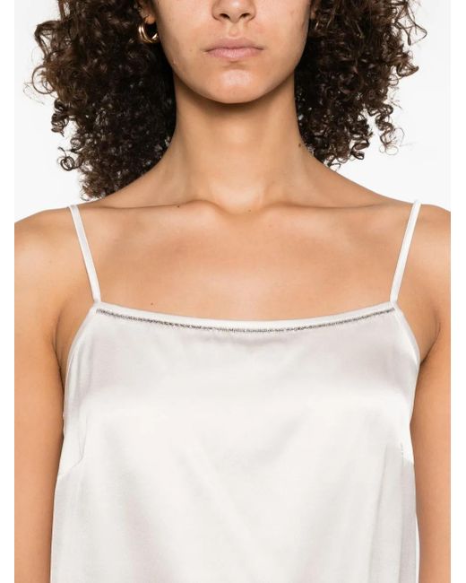 Peserico White Stretch-Silk Top