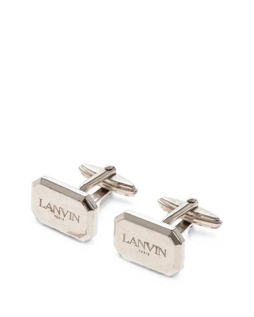 Lanvin White Logo Label Cufflinks for men