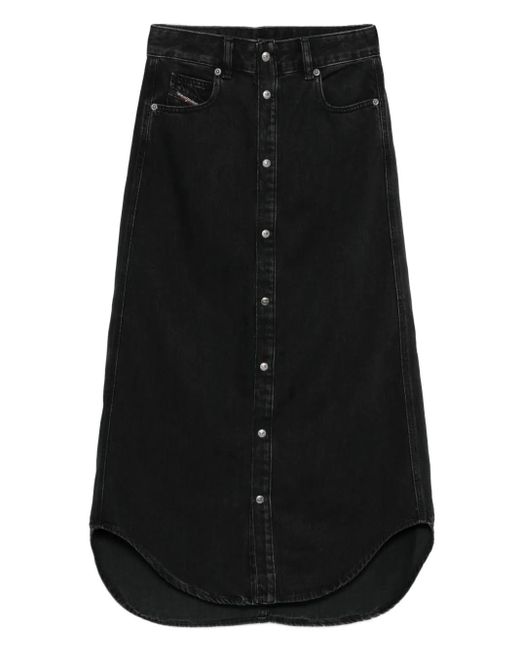 DIESEL Black Button-Front Denim Skirt