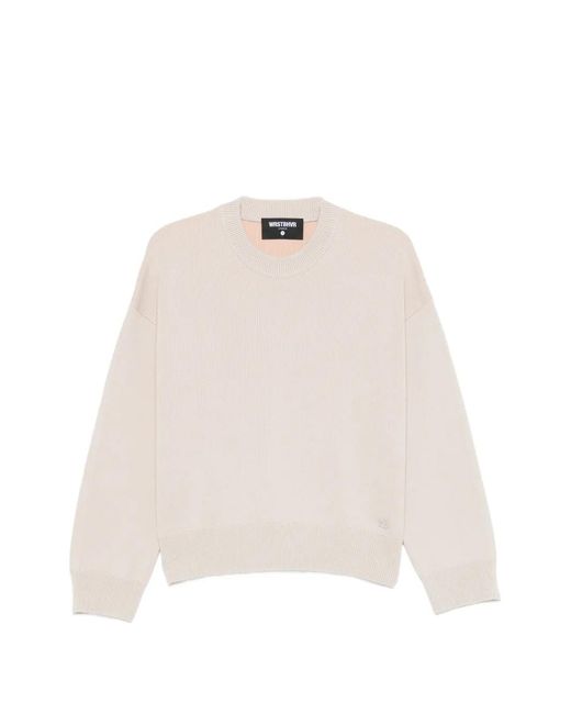 WRSTBHVR White Garm Logo-Detail Dropped-Shoulder Sweater