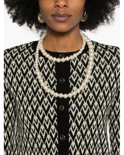 Valentino Garavani Black Toute La V-Jacquard Cardigan