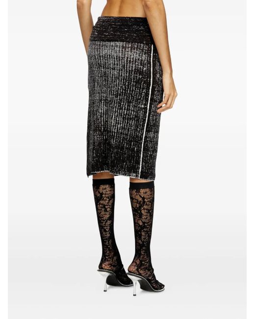 Jupe M-Eganoid À Coupe Mi-Longue DIESEL en coloris Black