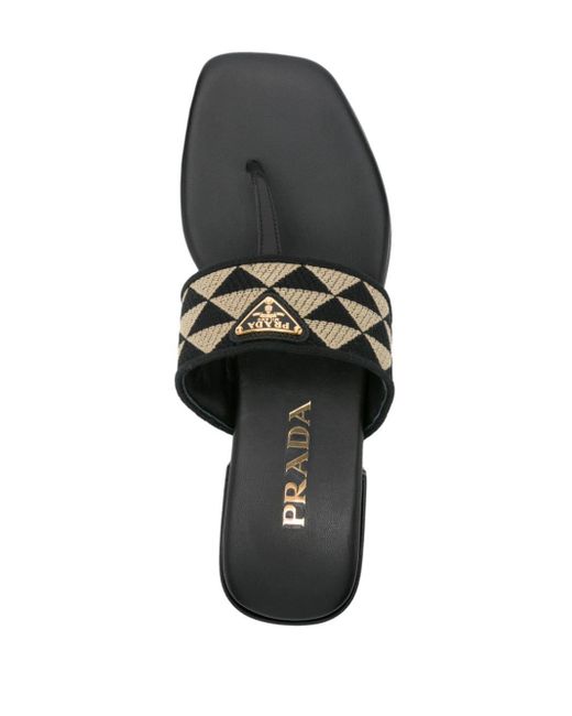 Prada logo cheap flip flop