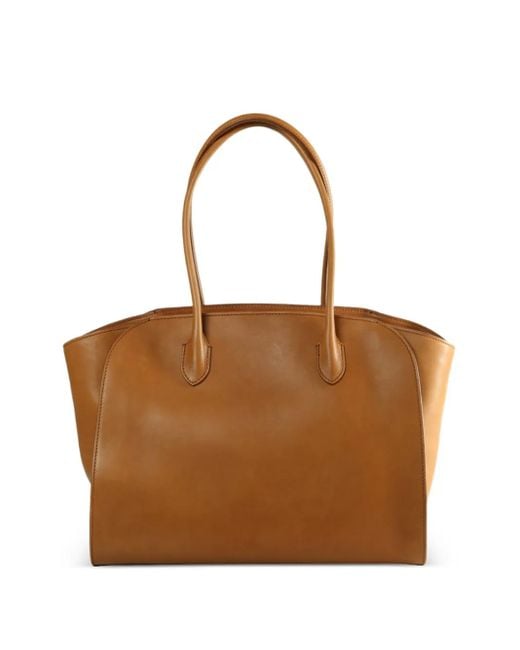 The Row Brown Leather Tote Bag Double Handle