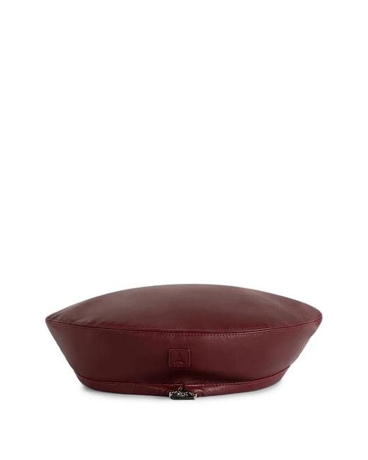 Manière De Voir Purple Anya Faux-Leather Wine Beret Hat