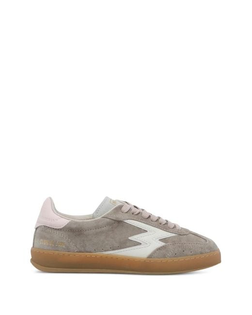 Moa Concept White Club Briar Washed-Suede Sneakers