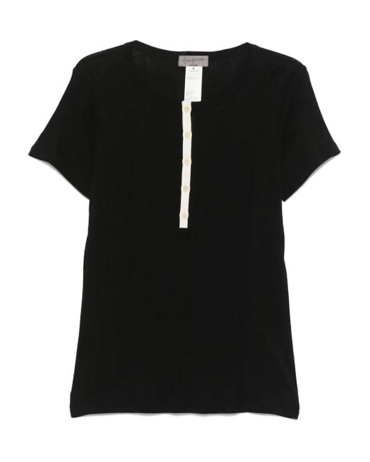 Yohji Yamamoto Black Ribbed T-Shirt for men