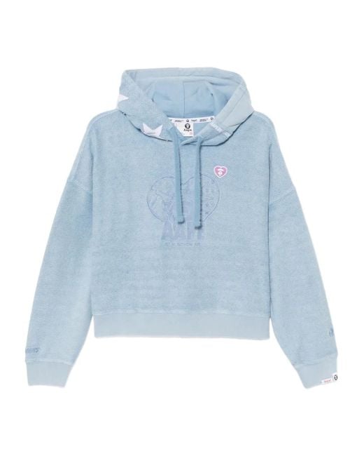 Aape By A Bathing Ape Women's Blue Logo-Embroidered Hoodie