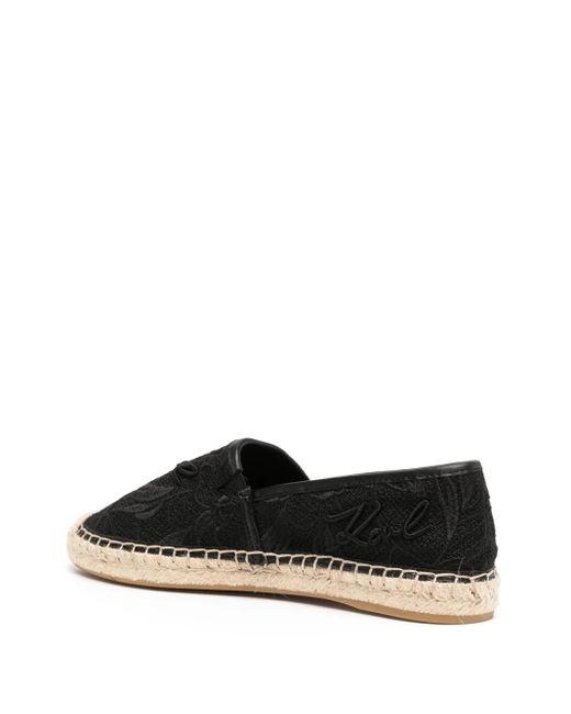 Karl Lagerfeld Black Kamini Orchid Espadrilles