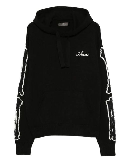 Amiri Black Bone-Print Hoodie for men