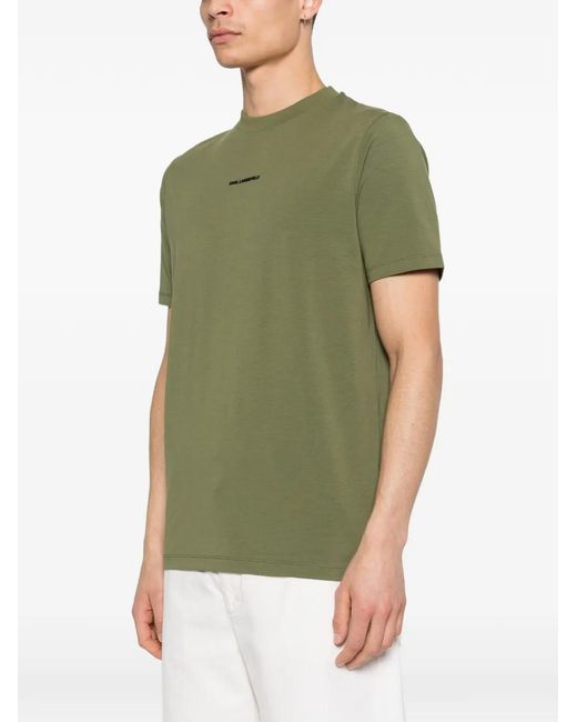 Karl Lagerfeld Green Logo-Detail T-Shirt for men